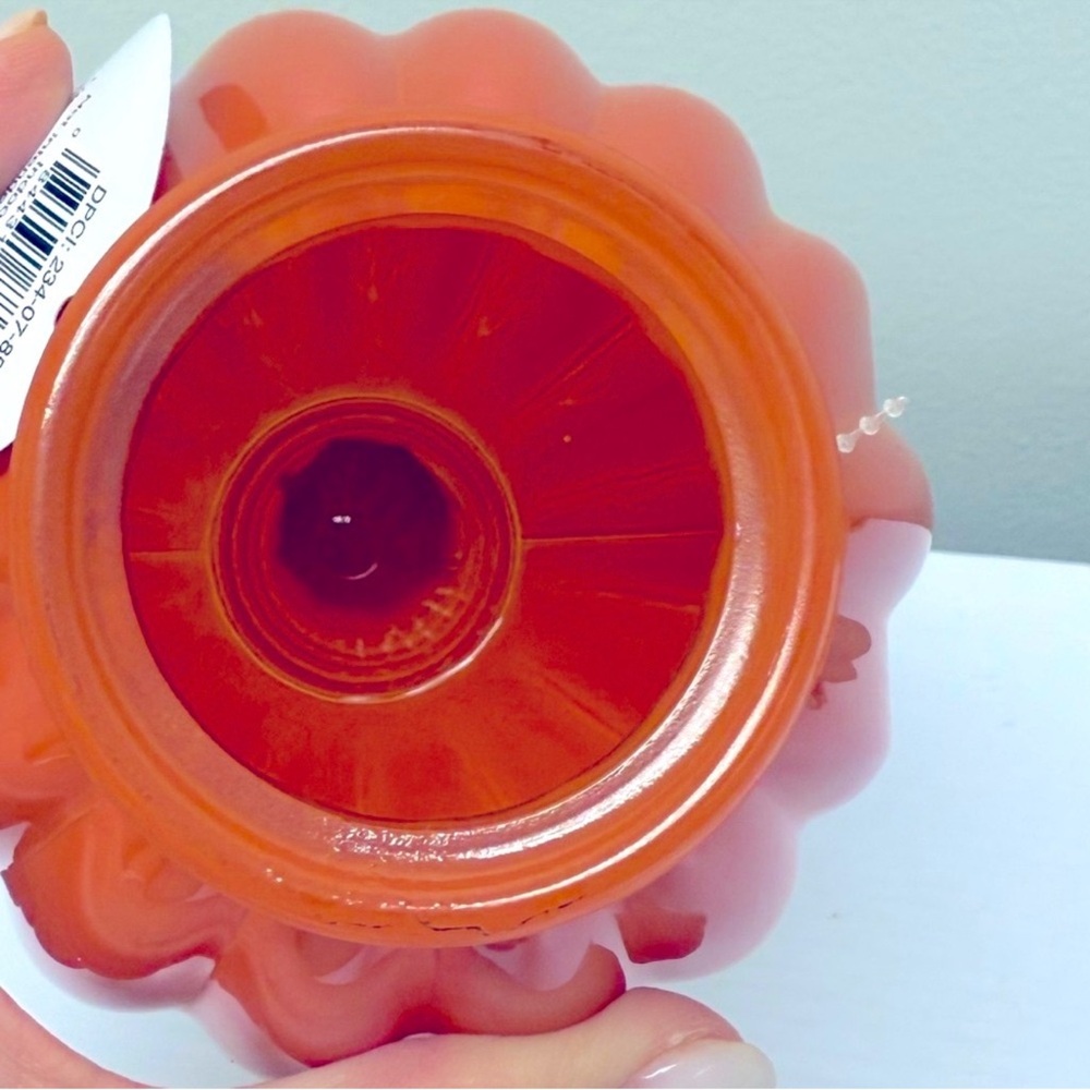 3 for $15 SALE Target Bullseye Orange Iridescent Glass Pumpkin, w/ Gold Stem - Picture 3 of 6